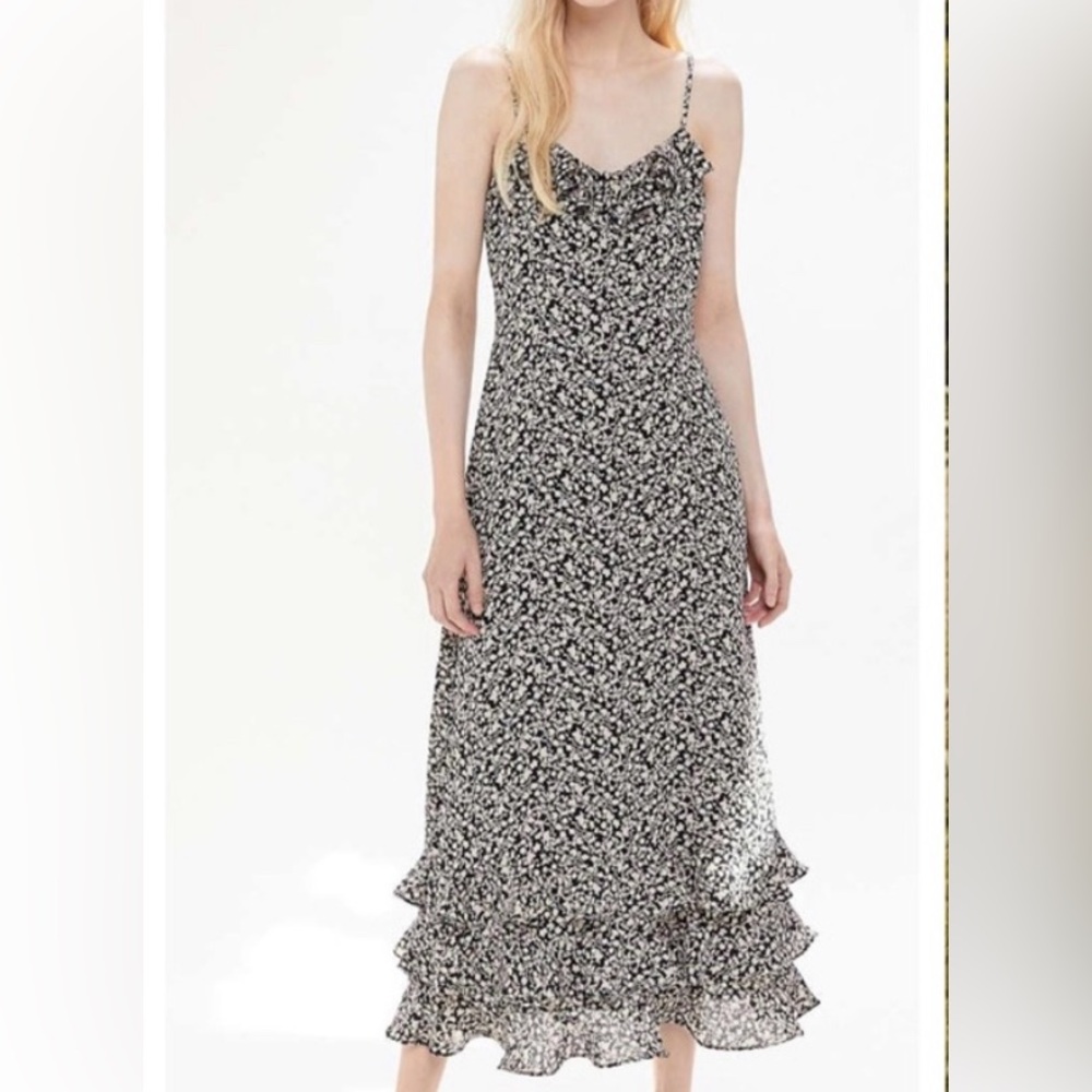 Urban Outfitters Floral Ruffle Midi Dress
